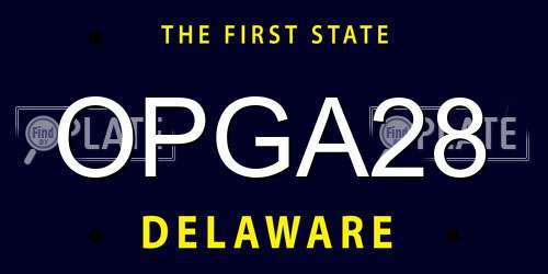OPGA28 Delaware License Plate
