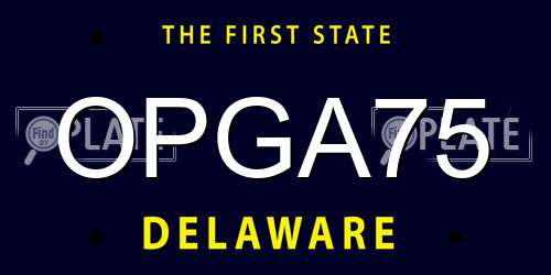 OPGA75 Delaware License Plate