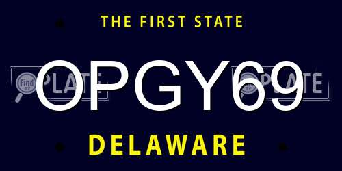 OPGY69 Delaware License Plate