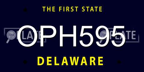 OPH595 Delaware License Plate