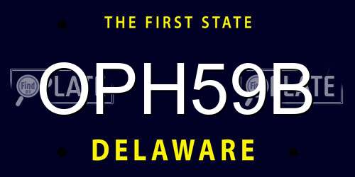 OPH59B Delaware License Plate