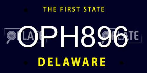 OPH896 Delaware License Plate