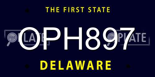 OPH897 Delaware License Plate