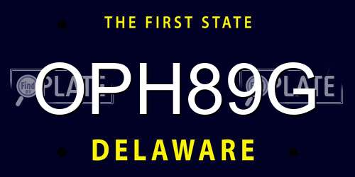 OPH89G Delaware License Plate