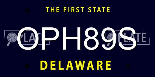 OPH89S Delaware License Plate