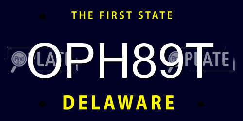 OPH89T Delaware License Plate