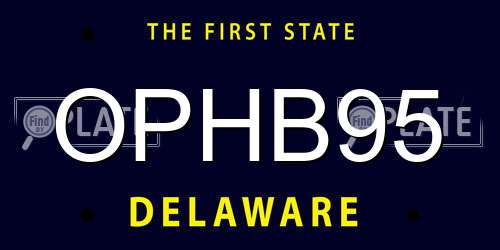 OPHB95 Delaware License Plate
