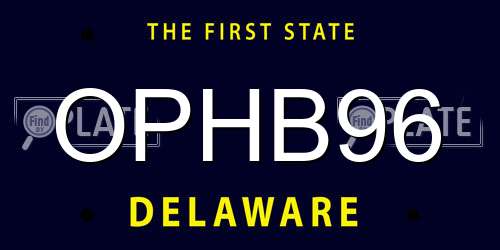 OPHB96 Delaware License Plate