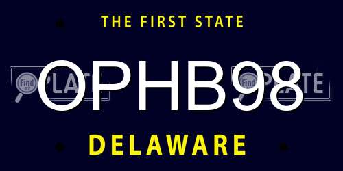 OPHB98 Delaware License Plate