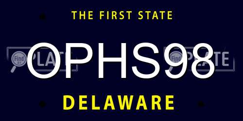 OPHS98 Delaware License Plate