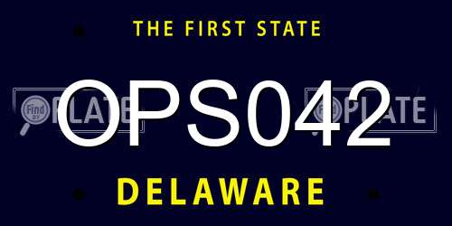 OPS042 Delaware License Plate