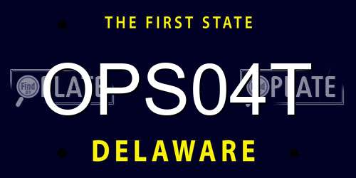OPS04T Delaware License Plate