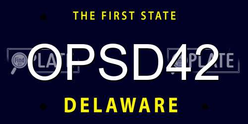 OPSD42 Delaware License Plate