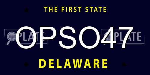 OPSO47 Delaware License Plate