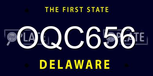 OQC656 Delaware License Plate