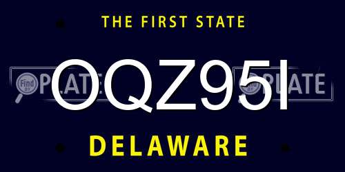 OQZ95I Delaware License Plate