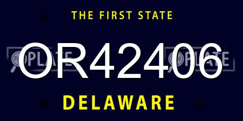 OR42406 Delaware License Plate