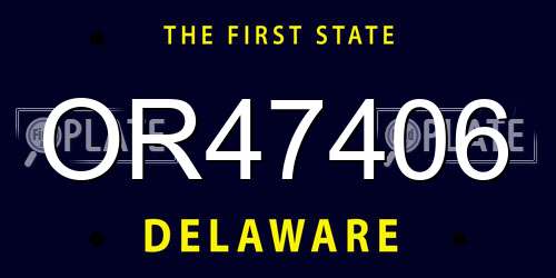 OR47406 Delaware License Plate