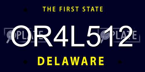 OR4L512 Delaware License Plate