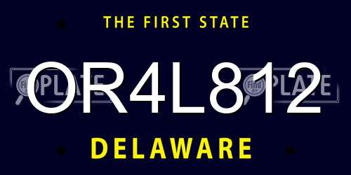 OR4L812 Delaware License Plate