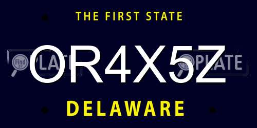 OR4X5Z Delaware License Plate