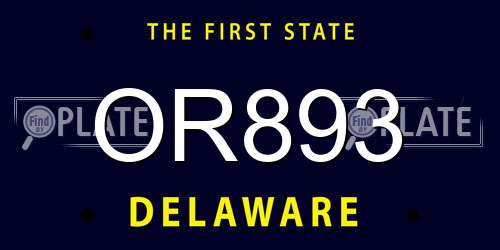 OR893 Delaware License Plate