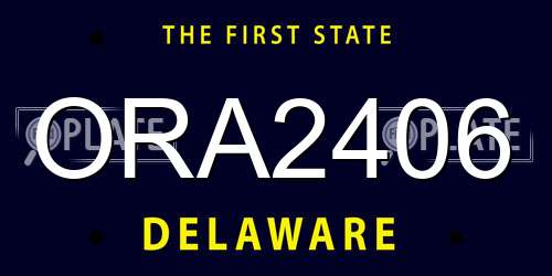 ORA2406 Delaware License Plate
