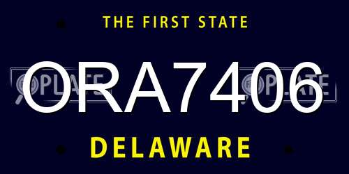 ORA7406 Delaware License Plate