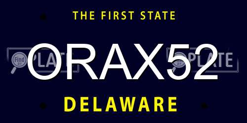 ORAX52 Delaware License Plate