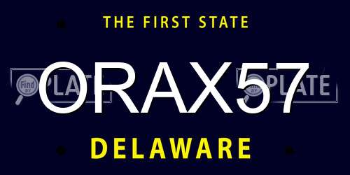 ORAX57 Delaware License Plate
