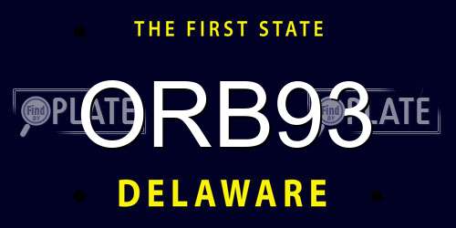 ORB93 Delaware License Plate