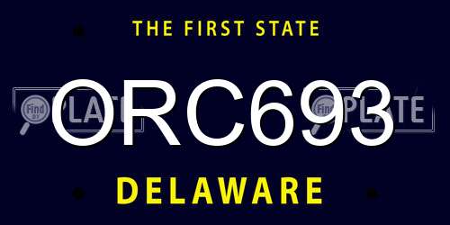 ORC693 Delaware License Plate