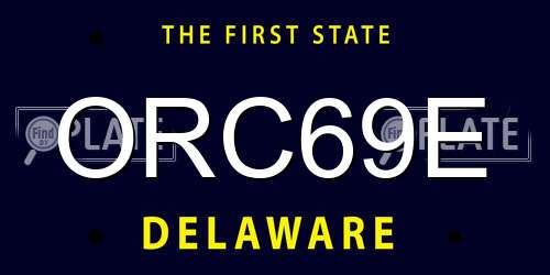 ORC69E Delaware License Plate