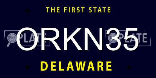 ORKN35 Delaware License Plate