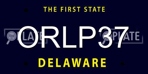 ORLP37 Delaware License Plate