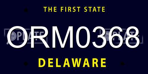 ORM0368 Delaware License Plate