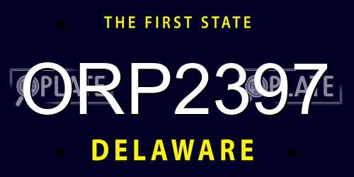 ORP2397 Delaware License Plate