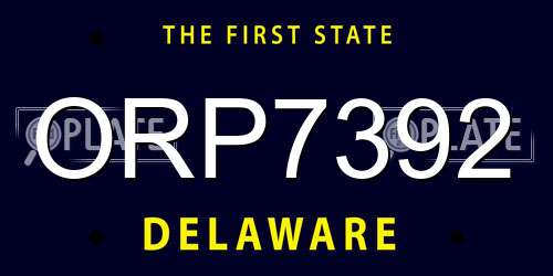 ORP7392 Delaware License Plate