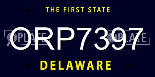 ORP7397 Delaware License Plate