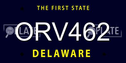 ORV462 Delaware License Plate