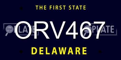 ORV467 Delaware License Plate