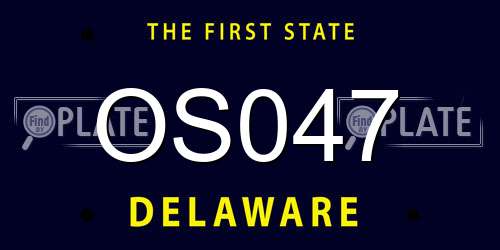 OS047 Delaware License Plate
