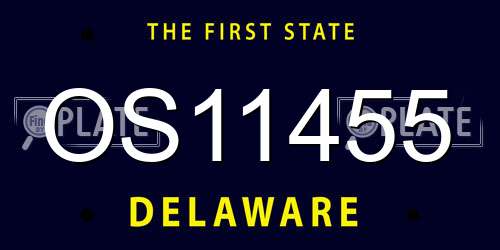OS11455 Delaware License Plate