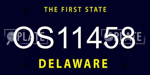 OS11458 Delaware License Plate