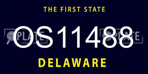 OS11488 Delaware License Plate