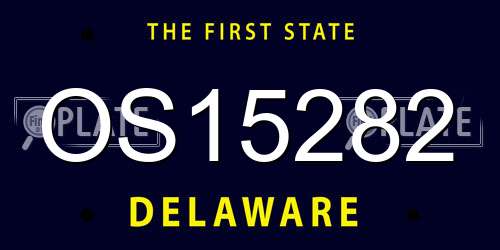 OS15282 Delaware License Plate