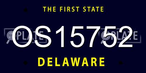 OS15752 Delaware License Plate
