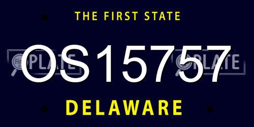 OS15757 Delaware License Plate