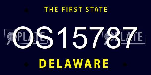OS15787 Delaware License Plate