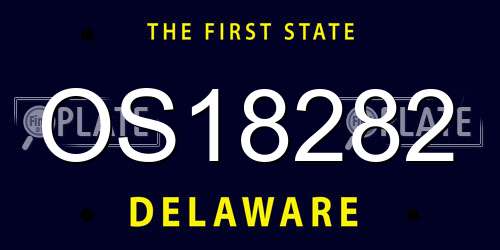 OS18282 Delaware License Plate